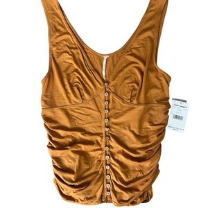 Free People In The Mood Tank Top Amber Size Large NWT